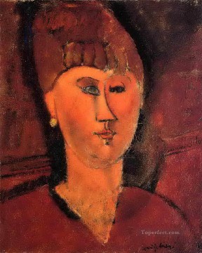 head of red haired woman 1915 Amedeo Modigliani Oil Paintings